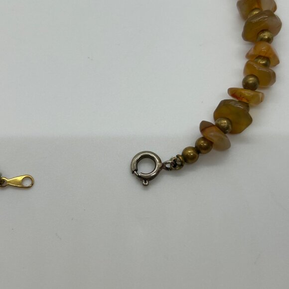 Vintage Amber Nugget Necklace Graduated Butterscotch Honey Chips With Gold-Tone - Picture 12 of 16